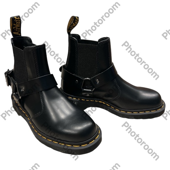 Dr. Martens Wincox Harness Lug Sole Chelsea boot polished smooth leather 6 NEW - Picture 3 of 6